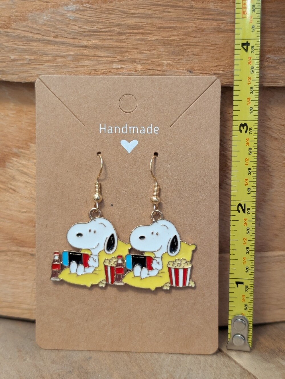 Peanuts Snoopy Enamel Metal Earrings NEW
